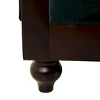 Causeuse Chesterfield en velours touffeté – Noir / Gris foncé / Vert forêt, style classique, 2 places