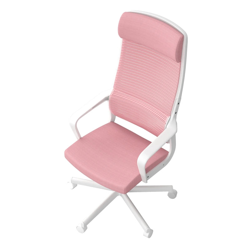 Chaise de bureau pivotante ergonomique à dossier en maille avec appui-tête et hauteur réglables – Noir / Rose / Rouge / Gris, style contemporain, individuelle