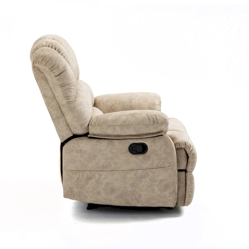 Fauteuil inclinable manuel surdimensionné avec commande latérale – Gris foncé / Bleu / Gris / Beige, style moderne, individuel