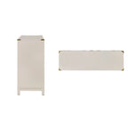 Commode de campagne à accents dorés – Expresso / Gris / Blanc, style contemporain, simple