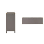 Commode de campagne à accents dorés – Expresso / Gris / Blanc, style contemporain, simple
