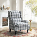 Fauteuil inclinable manuel à oreilles avec pieds fuseau – Carreaux noirs / Rayures noires / Fleurs / Carreaux gris / Fauve / Jacobéen / Rayures marine / Tropical / Blanc / Bleu / Gris, Style classique, Individuel