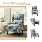 Fauteuil inclinable manuel à oreilles avec pieds fuseau – Carreaux noirs / Rayures noires / Fleurs / Carreaux gris / Fauve / Jacobéen / Rayures marine / Tropical / Blanc / Bleu / Gris, Style classique, Individuel