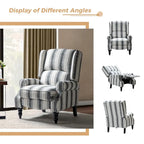 Fauteuil inclinable manuel à oreilles avec pieds fuseau – Carreaux noirs / Rayures noires / Fleurs / Carreaux gris / Fauve / Jacobéen / Rayures marine / Tropical / Blanc / Bleu / Gris, Style classique, Individuel