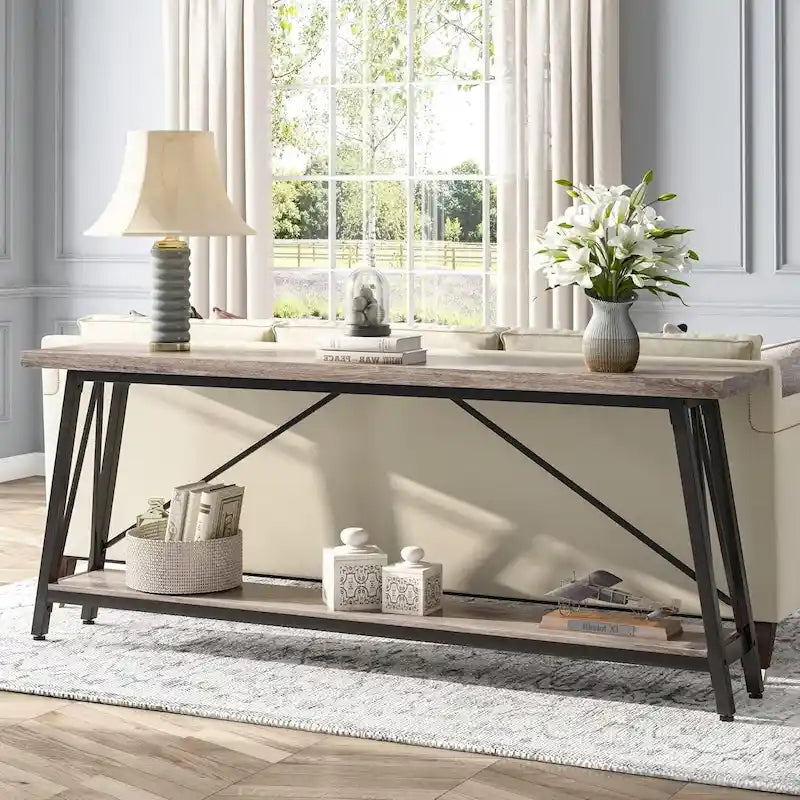 70.9-Inch Extra Long Wood Console Sofa Table for Entryway