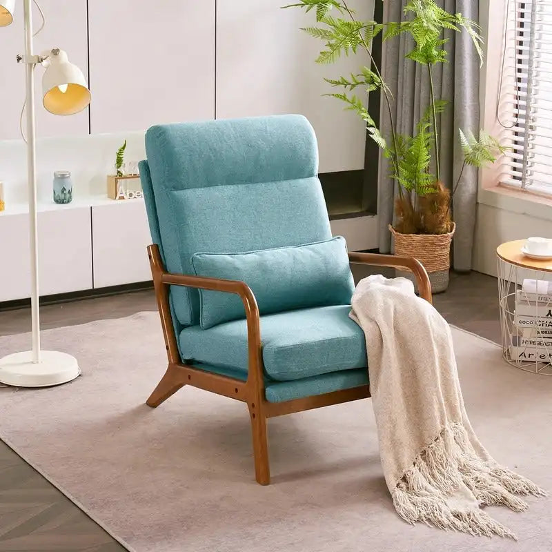 Fauteuil d'appoint dossier haut – Beige / Sherpa blanc / Gris foncé / Rose / Turquoise / Orange / Marron, Style mi-siècle, Individuel