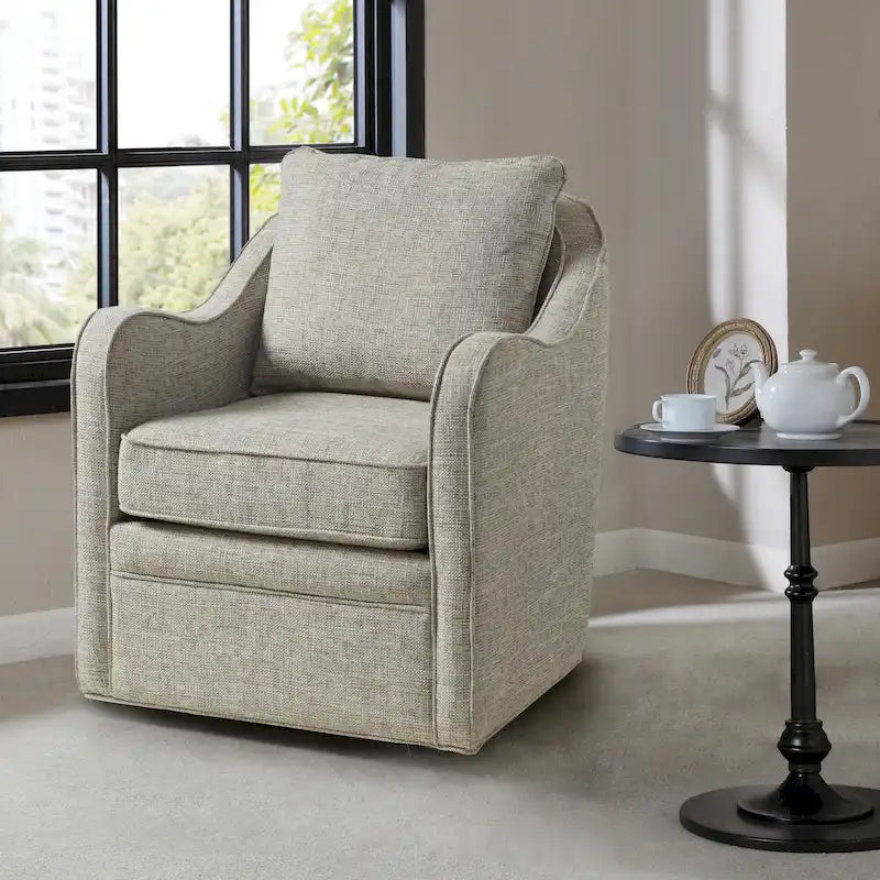 Madison Park Betty Upholstered Swivel Curved Armchair
