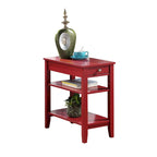 Table d'appoint de chevet à 1 tiroir avec 3 étagères et bouton nickel – 16 finitions, style transitionnel, individuelle