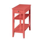 Table d'appoint de chevet à 1 tiroir avec 3 étagères et bouton nickel – 16 finitions, style transitionnel, individuelle