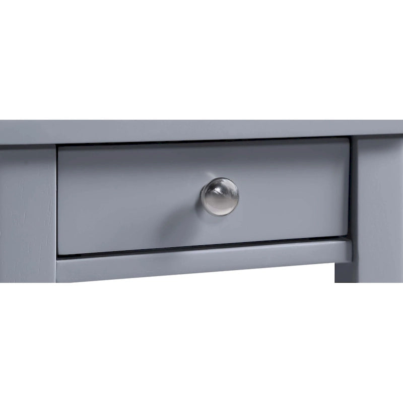 Table d'appoint de chevet à 1 tiroir avec 3 étagères et bouton nickel – 16 finitions, style transitionnel, individuelle