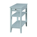 Table d'appoint de chevet à 1 tiroir avec 3 étagères et bouton nickel – 16 finitions, style transitionnel, individuelle
