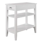 Table d'appoint de chevet à 1 tiroir avec 3 étagères et bouton nickel – 16 finitions, style transitionnel, individuelle
