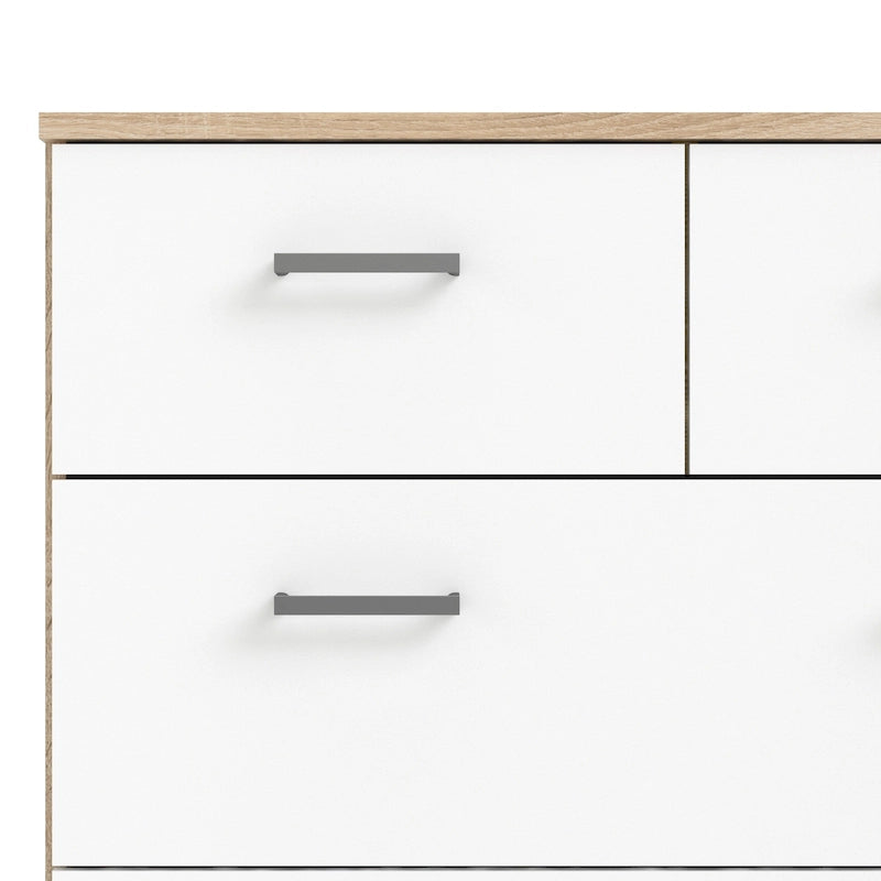 Commode double 8 tiroirs – Chêne et blanc, style scandinave, individuelle