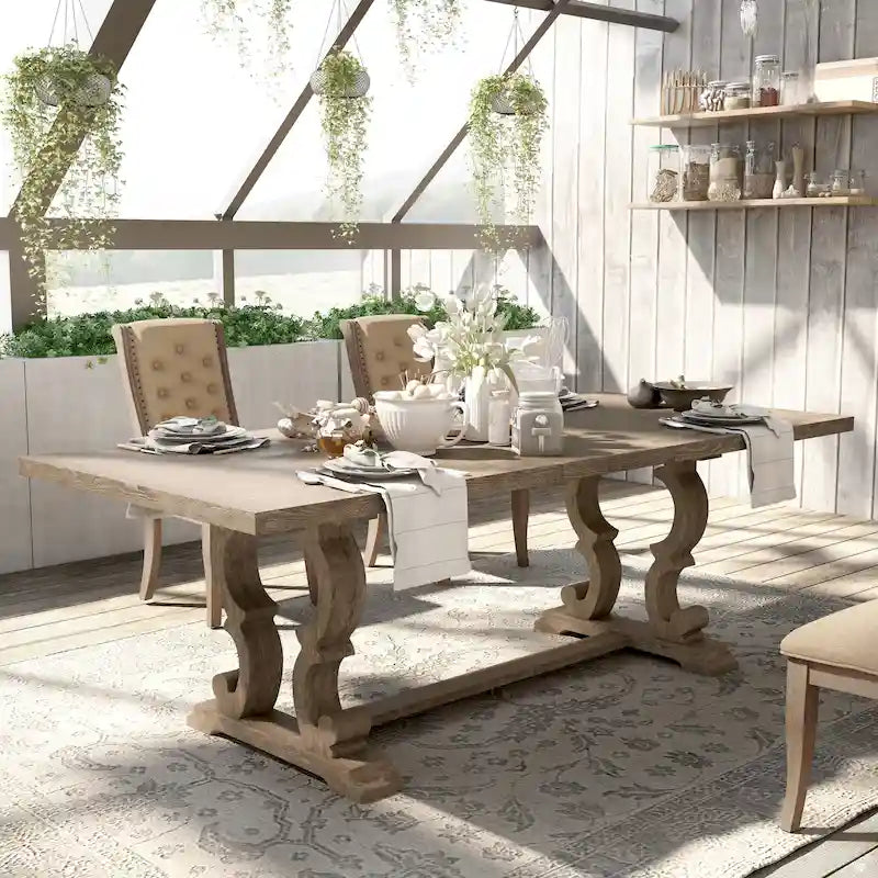 The Gray Barn Windswept Rustic 90-inch Wood Expandable Dining Table