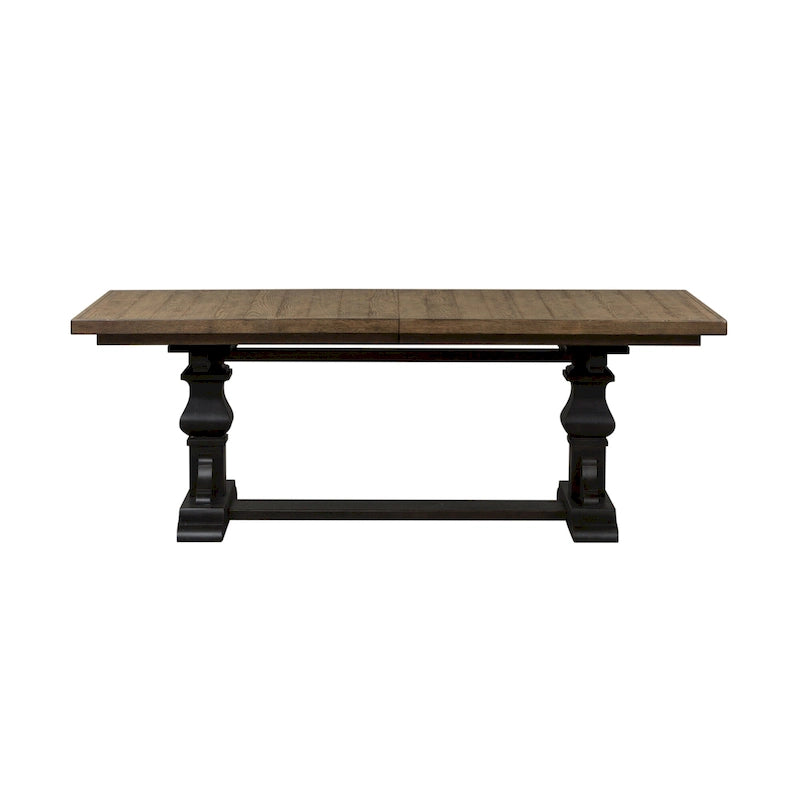 Table à manger tréteau avec rallonge escamotable de 20 po – Tableau noir, style vintage, simple