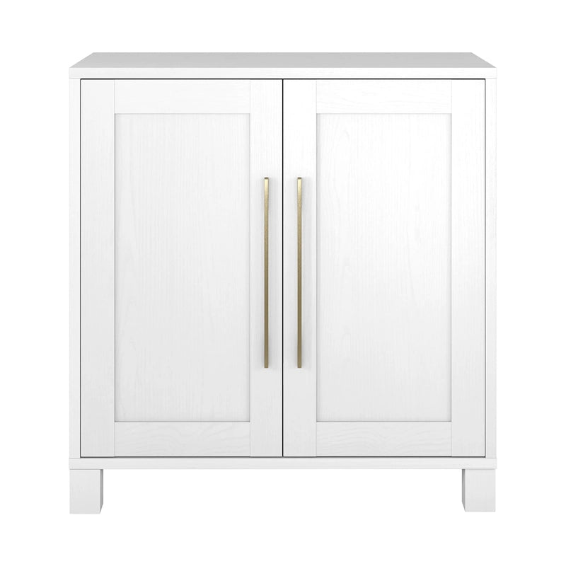 Meuble de rangement d'appoint à 2 portes avec étagère réglable – Blanc / Chêne gris antique / Grain noir / Aulne blanc, style moderne, simple