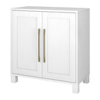 Meuble de rangement d'appoint à 2 portes avec étagère réglable – Blanc / Chêne gris antique / Grain noir / Aulne blanc, style moderne, simple