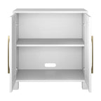 Meuble de rangement d'appoint à 2 portes avec étagère réglable – Blanc / Chêne gris antique / Grain noir / Aulne blanc, style moderne, simple