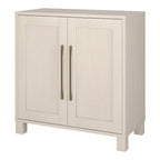 Meuble de rangement d'appoint à 2 portes avec étagère réglable – Blanc / Chêne gris antique / Grain noir / Aulne blanc, style moderne, simple