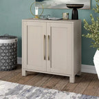 Meuble de rangement d'appoint à 2 portes avec étagère réglable – Blanc / Chêne gris antique / Grain noir / Aulne blanc, style moderne, simple