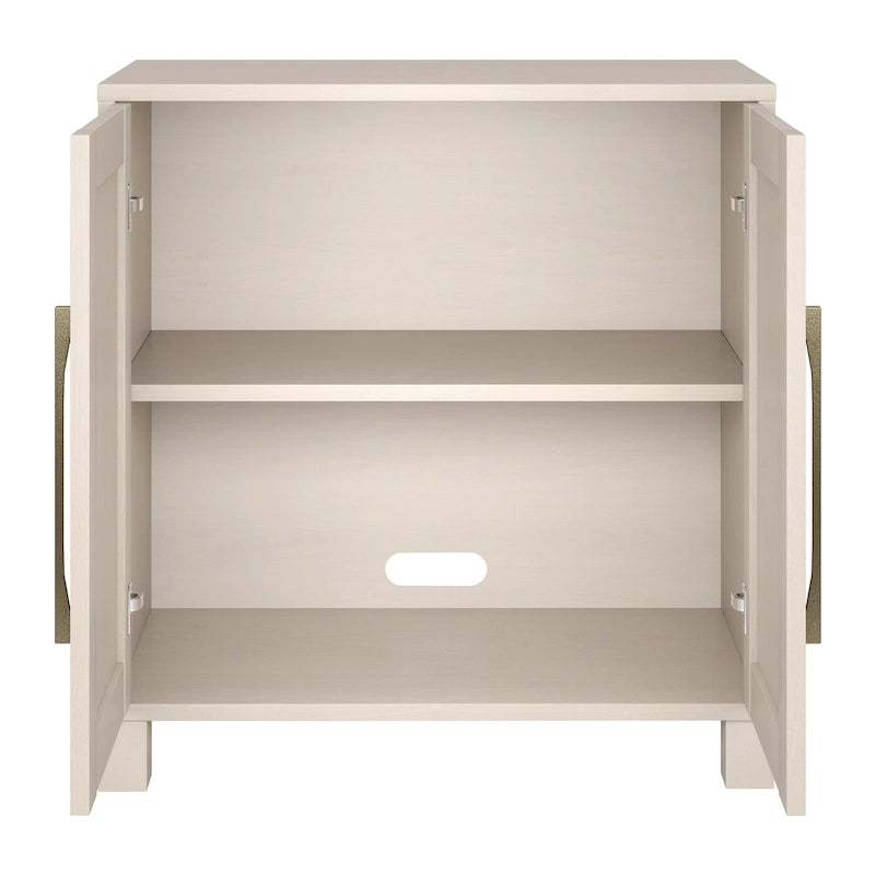 Meuble de rangement d'appoint à 2 portes avec étagère réglable – Blanc / Chêne gris antique / Grain noir / Aulne blanc, style moderne, simple