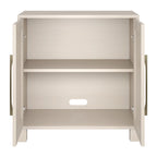 Meuble de rangement d'appoint à 2 portes avec étagère réglable – Blanc / Chêne gris antique / Grain noir / Aulne blanc, style moderne, simple