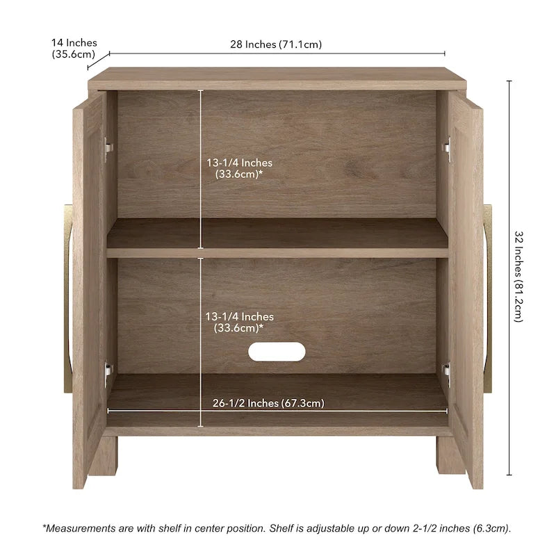 Meuble de rangement d'appoint à 2 portes avec étagère réglable – Blanc / Chêne gris antique / Grain noir / Aulne blanc, style moderne, simple