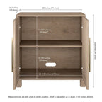 Meuble de rangement d'appoint à 2 portes avec étagère réglable – Blanc / Chêne gris antique / Grain noir / Aulne blanc, style moderne, simple