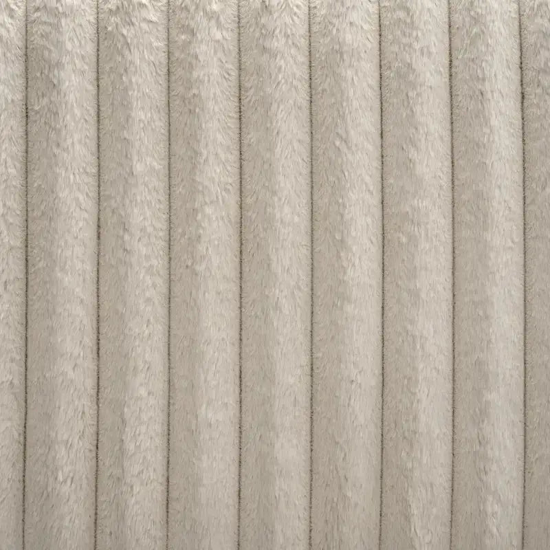 Lit plateforme capitonné Channel Queen - Boucle Blanc / Velours côtelé Marron Clair, Bois Naturel / Noyer Foncé, Style Moderne, Simple