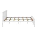 Lit plateforme Queen en pin massif – Blanc / Pacanier / Noyer, Style moderne, Simple