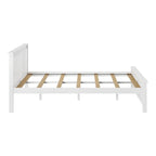 Lit plateforme Queen en pin massif – Blanc / Pacanier / Noyer, Style moderne, Simple