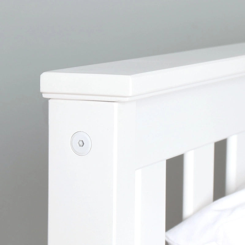 Lit plateforme Queen en pin massif – Blanc / Pacanier / Noyer, Style moderne, Simple
