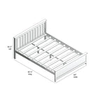 Lit plateforme Queen en pin massif – Blanc / Pacanier / Noyer, Style moderne, Simple