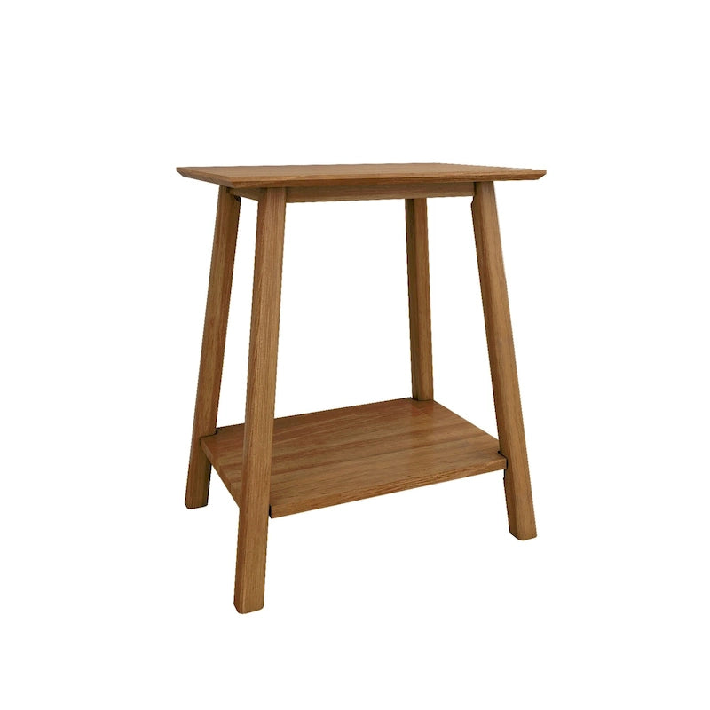 Table d'appoint en bois massif du milieu du siècle avec pieds inclinés – Noir / Blanc / Blanc/Pécan / Pécan / Blanc/Blond, Style milieu de siècle, Individuel