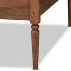 Lit de repos double en rotin synthétique – Noyer marron, style Mid-Century, simple