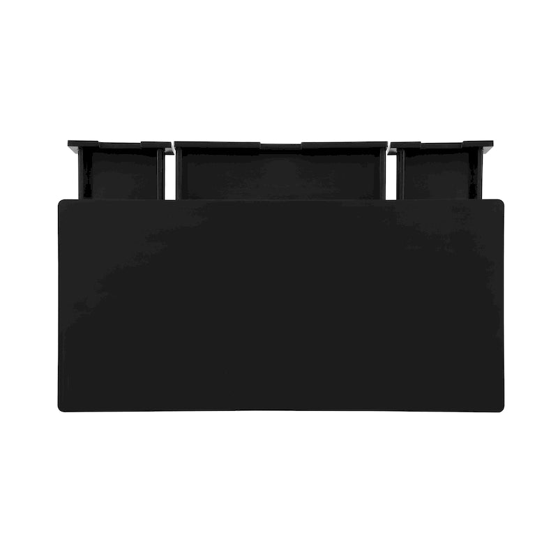 Bureau Mid-Century avec Tiroir en Rotin Tressé et Cadre en Bois d'Hévéa – Naturel / Noir, Style Mid-Century, Simple