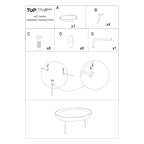 Table Basse Ronde en Bois de Mangue avec Pieds Évasés en Métal et Bords Relevés – Marron / Noir, Style Moderne, Simple