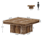 Table Basse Carrée à LED avec Lumière Réglable et Cadre en Panneau de Particules – Chêne/Noir / Blanc/Gris / Naturel/Blanc / Noir / Marron/Blanc / Chêne Marron, Style Industriel Rustique, Simple