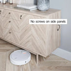 Meuble TV bahut à chevrons avec 3 tiroirs et 2 portes – Noyer / Beige / Marron, style moderne, simple
