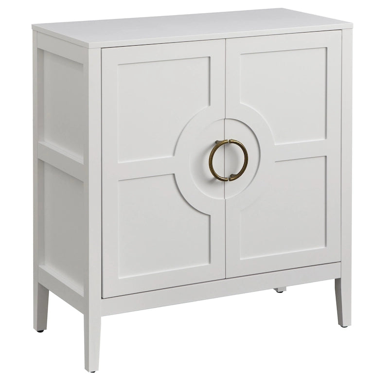 Meuble console 2 portes avec étagère réglable – Indigo / Noir / Blanc / Rose magenta / Vert jade, style transitionnel, simple