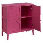 Meuble console 2 portes avec étagère réglable – Indigo / Noir / Blanc / Rose magenta / Vert jade, style transitionnel, simple