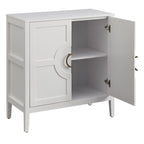 Meuble console 2 portes avec étagère réglable – Indigo / Noir / Blanc / Rose magenta / Vert jade, style transitionnel, simple