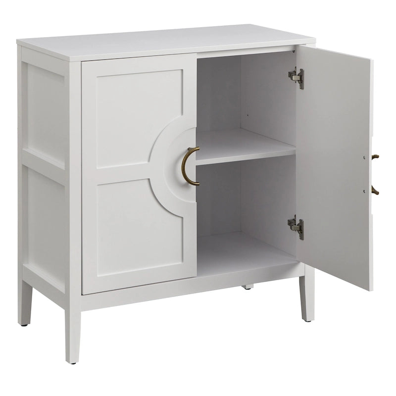 Meuble console 2 portes avec étagère réglable – Indigo / Noir / Blanc / Rose magenta / Vert jade, style transitionnel, simple