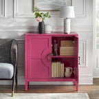 Meuble console 2 portes avec étagère réglable – Indigo / Noir / Blanc / Rose magenta / Vert jade, style transitionnel, simple