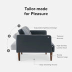 Convertible Futon Sofa Sleeper – Deep Teal / Antique Gold / Dark Grey / Old Rosa / Classic Blue / Deep Blue / Light Grey / Mustard Olive / Midnight Black / Cloud Gray / Pecan Brown / Sage Green / Pearl White Boucle, Mid-Century Style, 3-Person