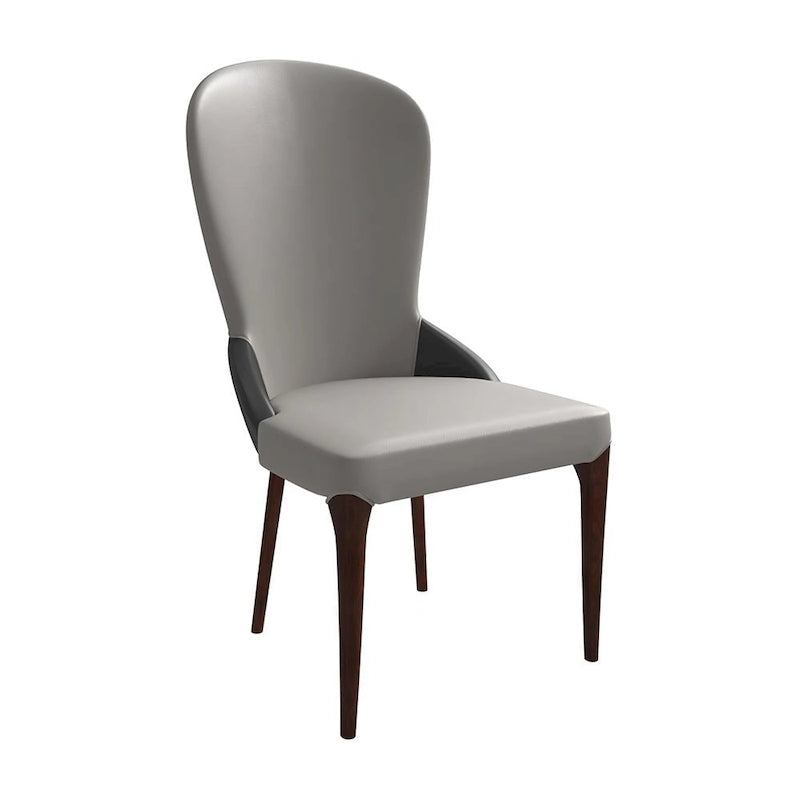Chaise de salle à manger en cuir bicolore – Noir/Blanc / Gris / Taupe / Vert / Marron, sans accoudoirs, à l'unité