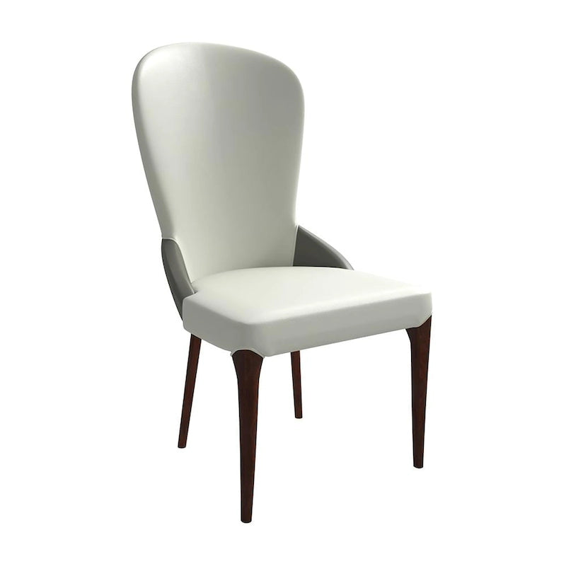 Chaise de salle à manger en cuir bicolore – Noir/Blanc / Gris / Taupe / Vert / Marron, sans accoudoirs, à l'unité