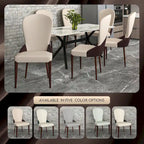 Chaise de salle à manger en cuir bicolore – Noir/Blanc / Gris / Taupe / Vert / Marron, sans accoudoirs, à l'unité