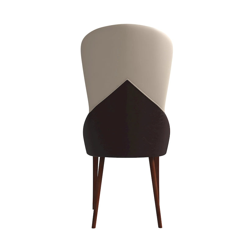 Chaise de salle à manger en cuir bicolore – Noir/Blanc / Gris / Taupe / Vert / Marron, sans accoudoirs, à l'unité