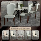 Chaise de salle à manger en cuir bicolore – Noir/Blanc / Gris / Taupe / Vert / Marron, sans accoudoirs, à l'unité